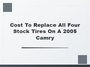 Replacing All Four Tires on a Toyota Camry